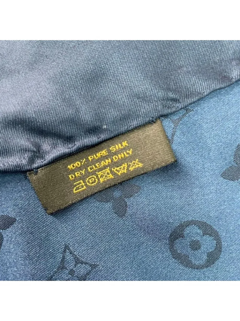 Louis Vuitton Silk Scarf Monogram Navy - Picture 3 of 4